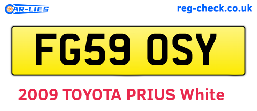 FG59OSY are the vehicle registration plates.