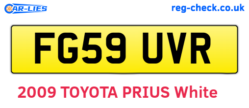FG59UVR are the vehicle registration plates.