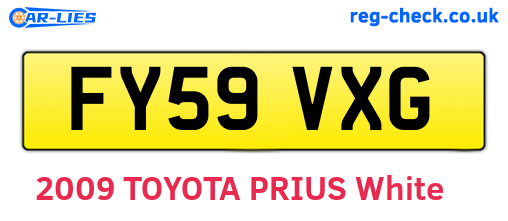 FY59VXG are the vehicle registration plates.