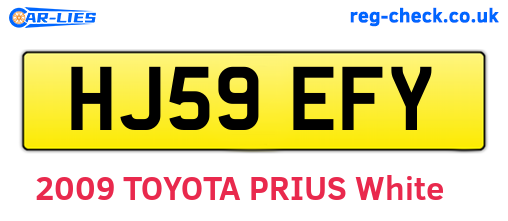 HJ59EFY are the vehicle registration plates.