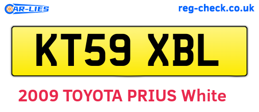 KT59XBL are the vehicle registration plates.