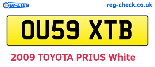 OU59XTB are the vehicle registration plates.