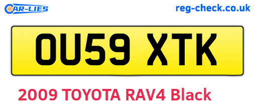 OU59XTK are the vehicle registration plates.
