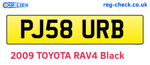 PJ58URB are the vehicle registration plates.