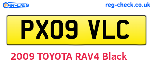PX09VLC are the vehicle registration plates.