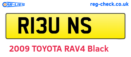 R13UNS are the vehicle registration plates.