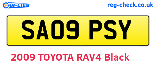 SA09PSY are the vehicle registration plates.