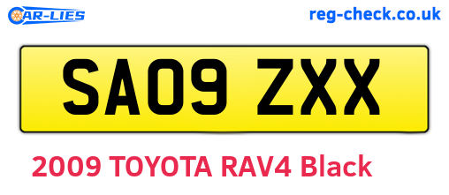 SA09ZXX are the vehicle registration plates.