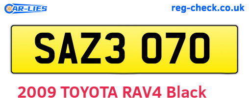 SAZ3070 are the vehicle registration plates.
