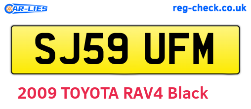 SJ59UFM are the vehicle registration plates.