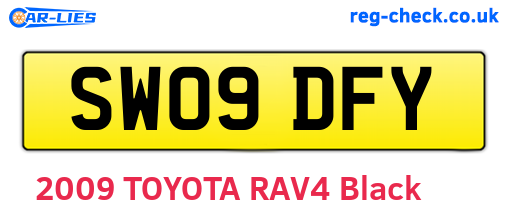 SW09DFY are the vehicle registration plates.