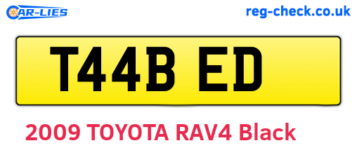 T44BED are the vehicle registration plates.