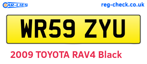 WR59ZYU are the vehicle registration plates.