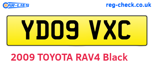 YD09VXC are the vehicle registration plates.