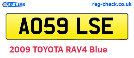AO59LSE are the vehicle registration plates.