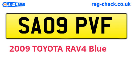 SA09PVF are the vehicle registration plates.