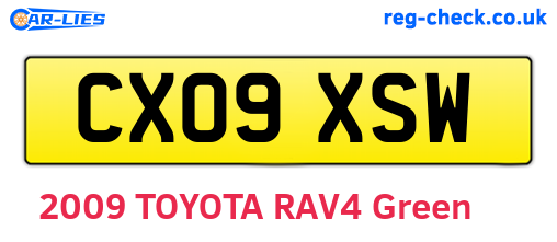 CX09XSW are the vehicle registration plates.