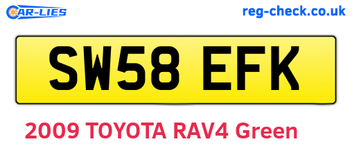 SW58EFK are the vehicle registration plates.