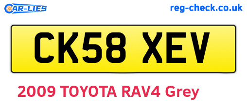 CK58XEV are the vehicle registration plates.