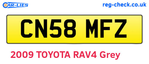 CN58MFZ are the vehicle registration plates.