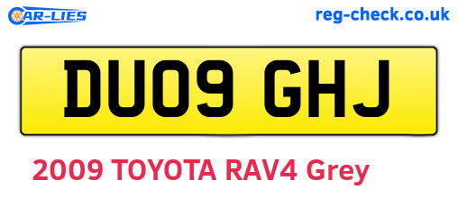 DU09GHJ are the vehicle registration plates.