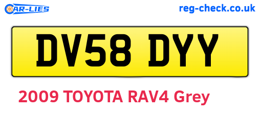 DV58DYY are the vehicle registration plates.