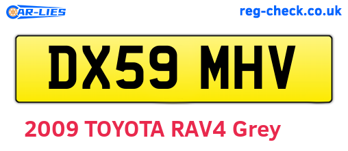 DX59MHV are the vehicle registration plates.