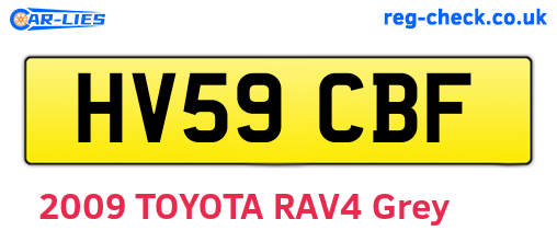 HV59CBF are the vehicle registration plates.