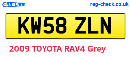 KW58ZLN are the vehicle registration plates.