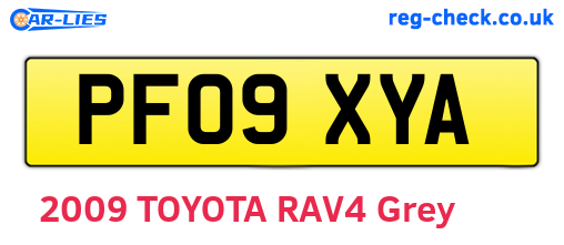 PF09XYA are the vehicle registration plates.