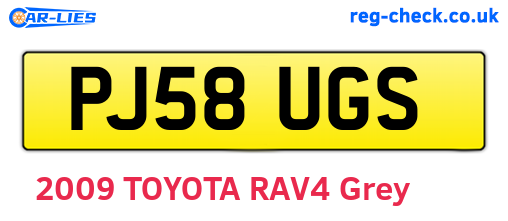 PJ58UGS are the vehicle registration plates.