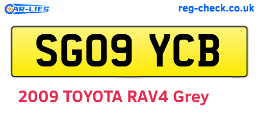 SG09YCB are the vehicle registration plates.