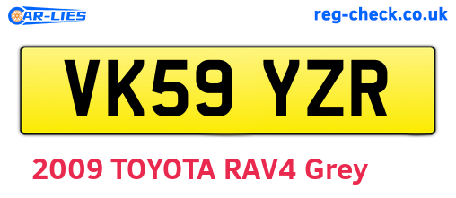 VK59YZR are the vehicle registration plates.