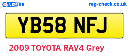 YB58NFJ are the vehicle registration plates.
