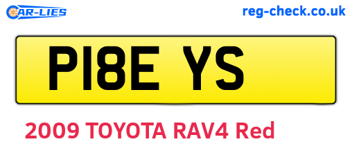 P18EYS are the vehicle registration plates.
