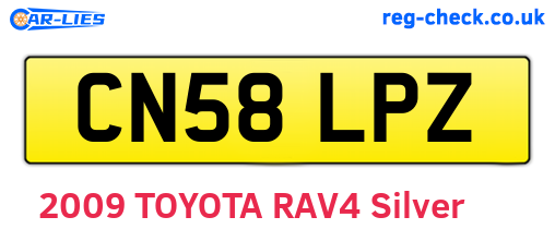 CN58LPZ are the vehicle registration plates.