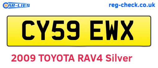 CY59EWX are the vehicle registration plates.