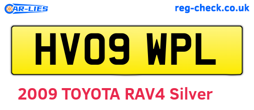 HV09WPL are the vehicle registration plates.
