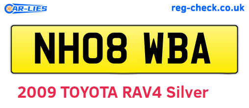 NH08WBA are the vehicle registration plates.