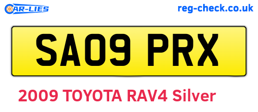 SA09PRX are the vehicle registration plates.