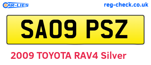 SA09PSZ are the vehicle registration plates.