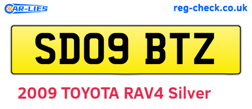 SD09BTZ are the vehicle registration plates.