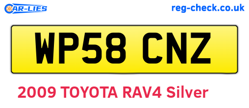 WP58CNZ are the vehicle registration plates.