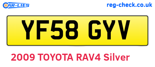 YF58GYV are the vehicle registration plates.