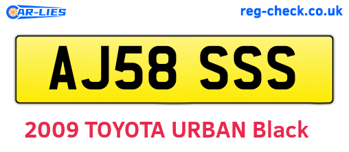 AJ58SSS are the vehicle registration plates.