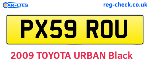 PX59ROU are the vehicle registration plates.