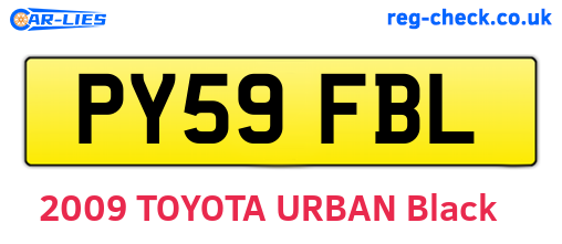 PY59FBL are the vehicle registration plates.