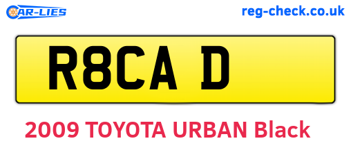 R8CAD are the vehicle registration plates.