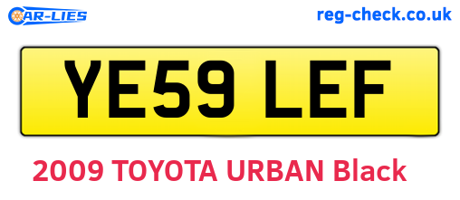 YE59LEF are the vehicle registration plates.