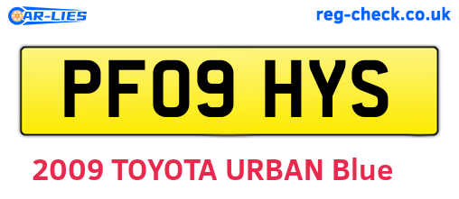 PF09HYS are the vehicle registration plates.